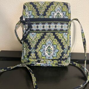 Vera Bradley Cambridge Hipster Crossbody Bag in Green and Blue Paisley Print